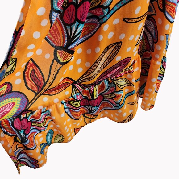 Tabitha Brown for Target Size 4X Womens Orange Floral Swim Cover Up Belted - Picture 9 of 11